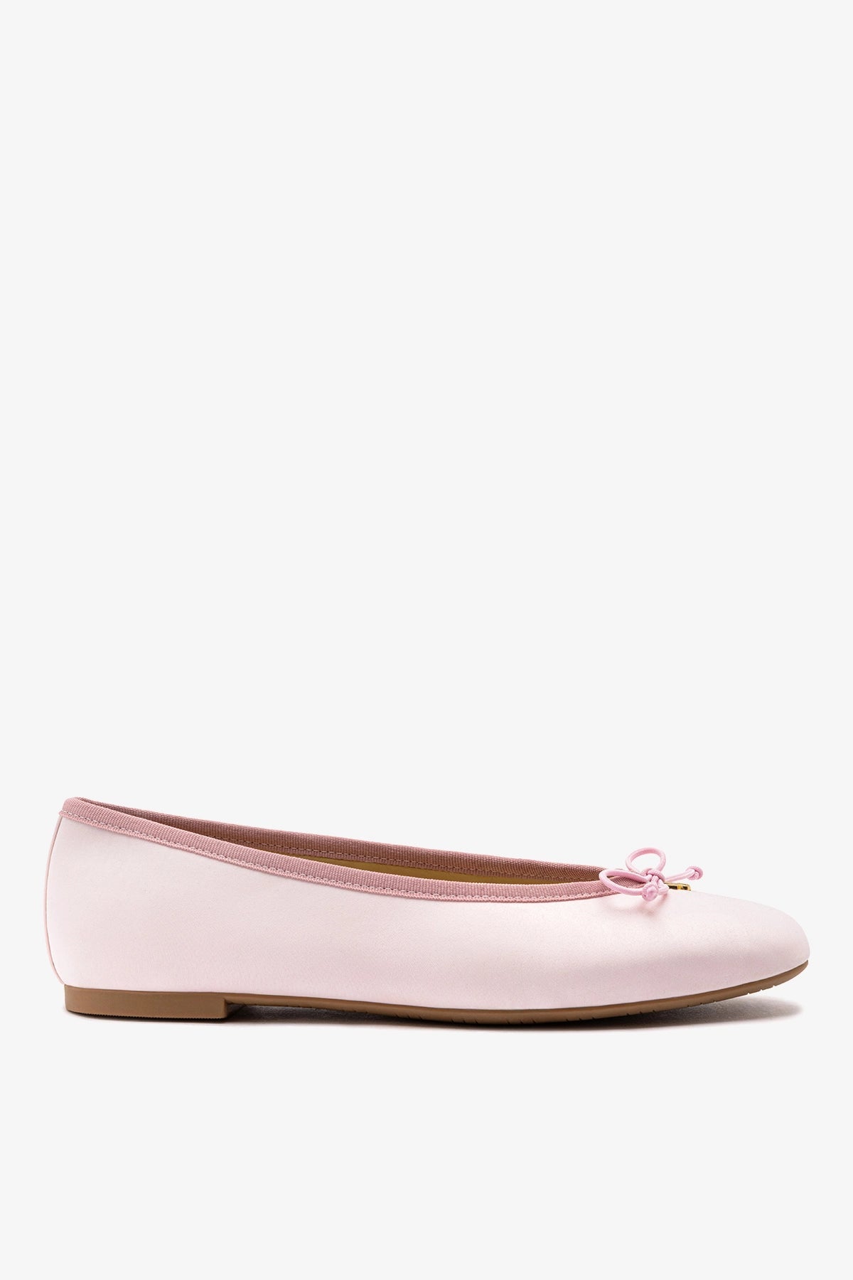 Larroude Larroudé by Sheridan Cox: Pavlova Ballet Flat Strawberry Cream Satin