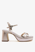 Larroude Bianca Low Platform Sandal Dusky Gold Leather