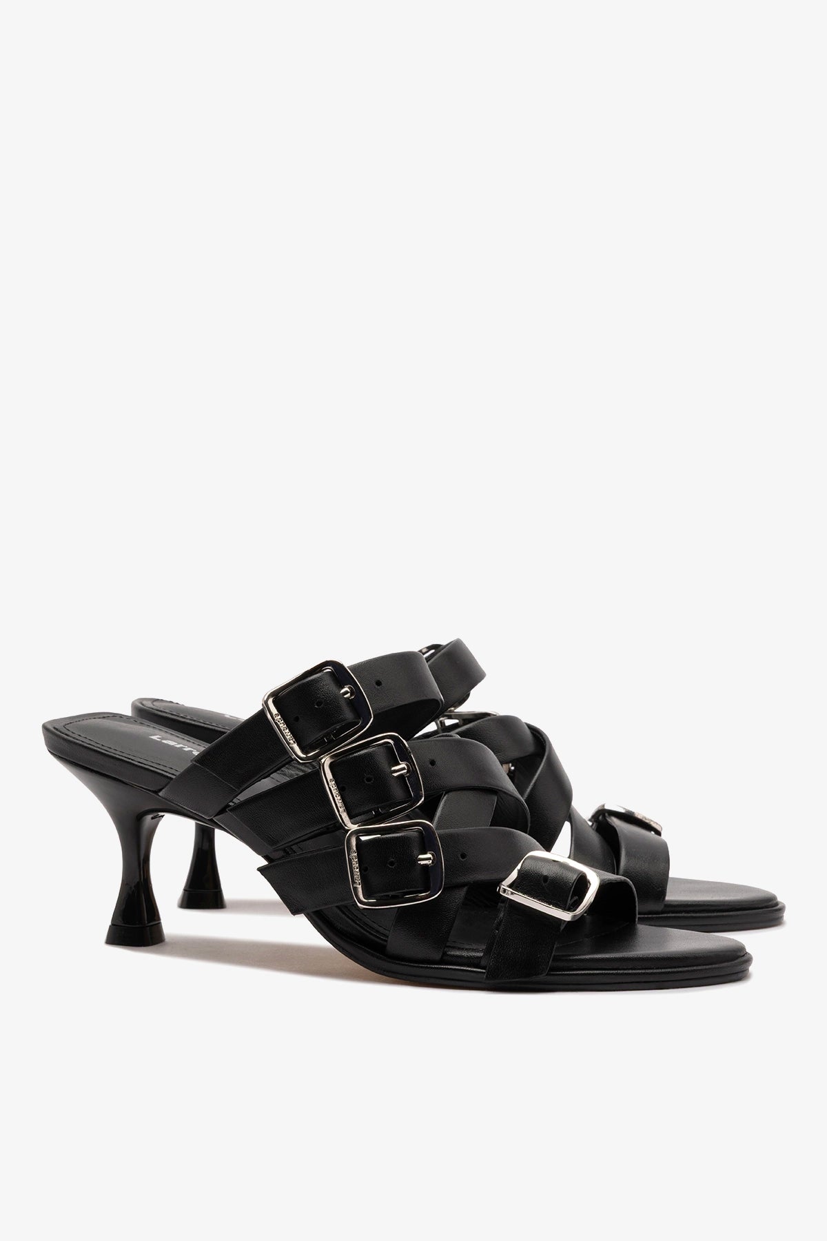 Larroude Patti Mule In Black Leather