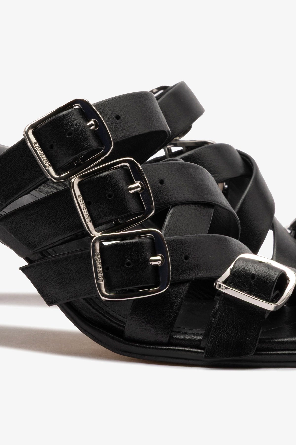 Larroude Patti Mule In Black Leather