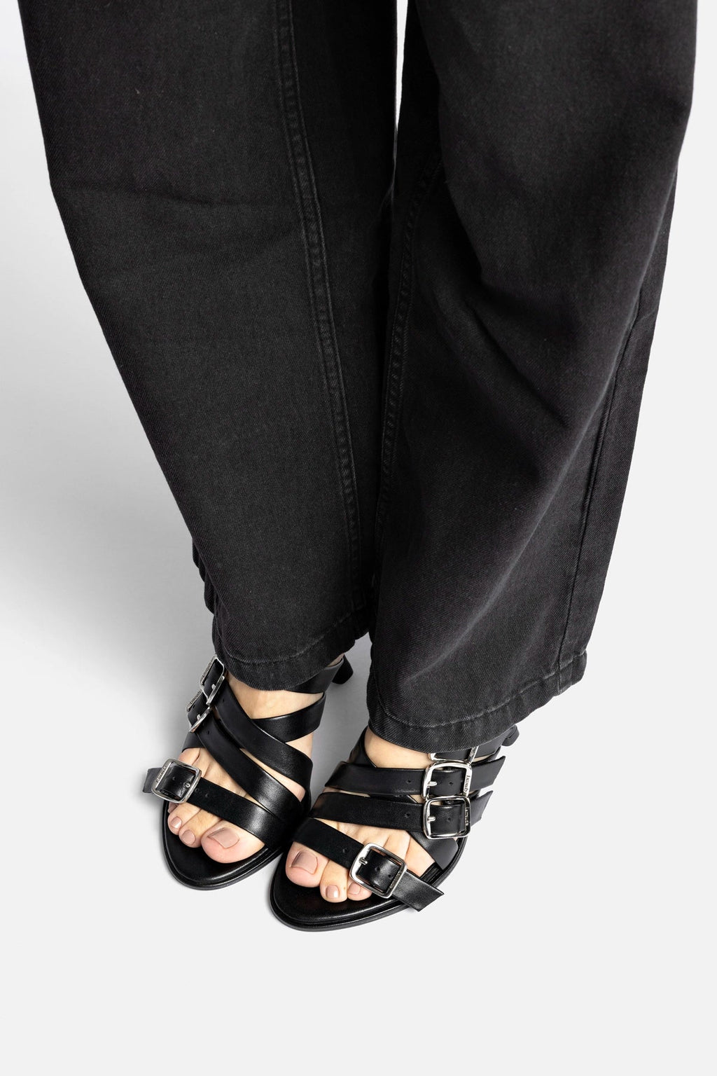 Larroude Patti Mule In Black Leather