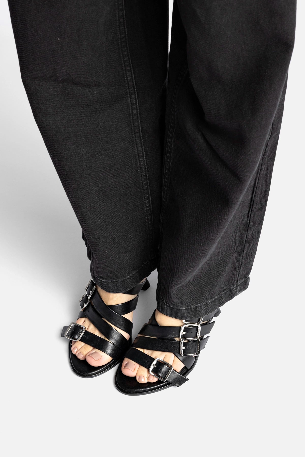 Larroude Patti Mule In Black Leather