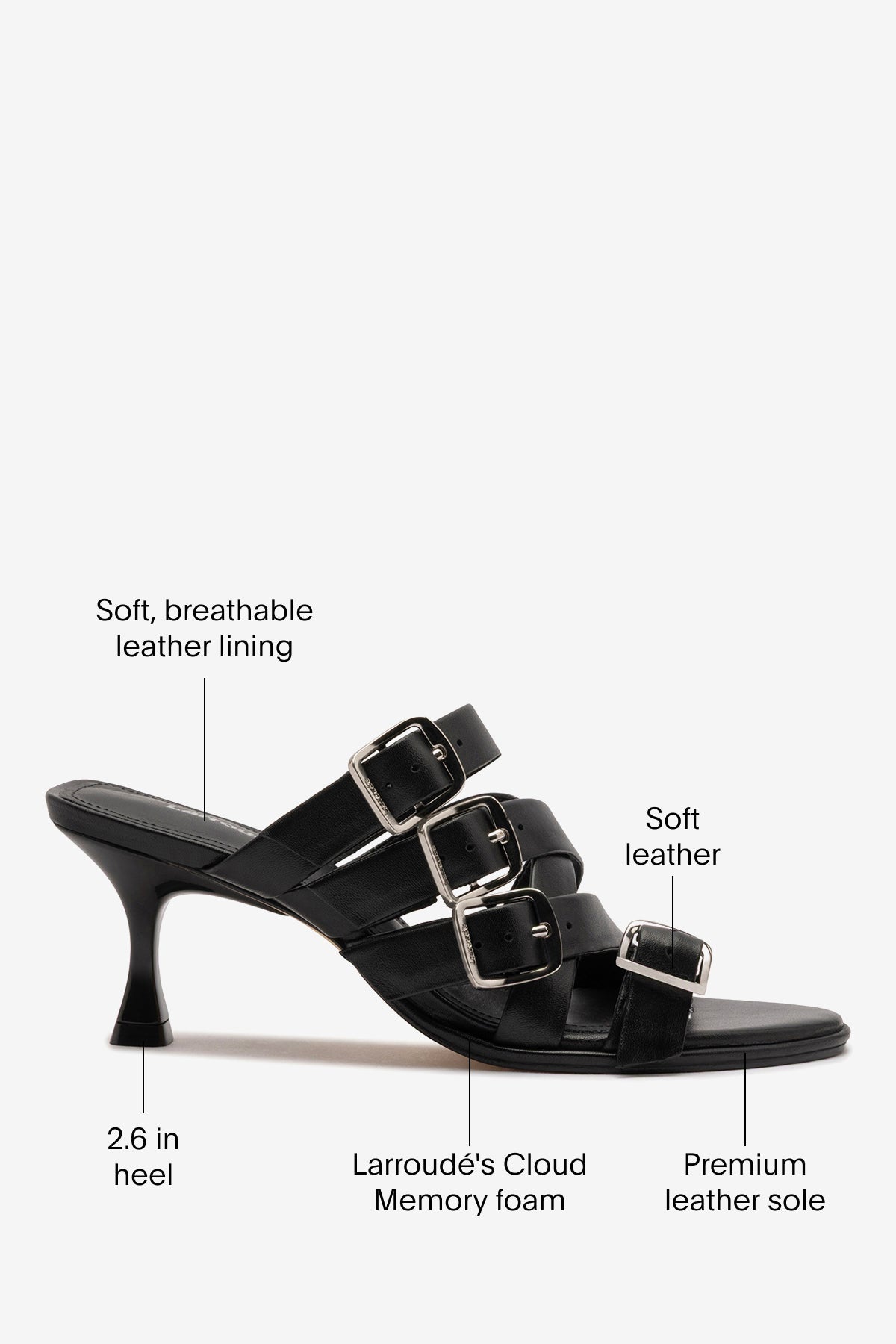 Larroude Patti Mule In Black Leather