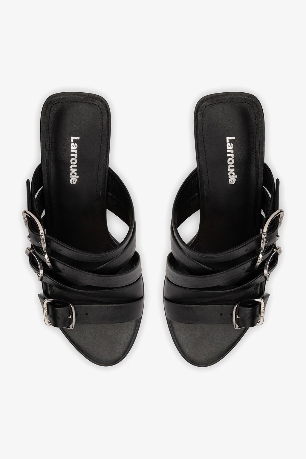 Larroude Patti Mule In Black Leather