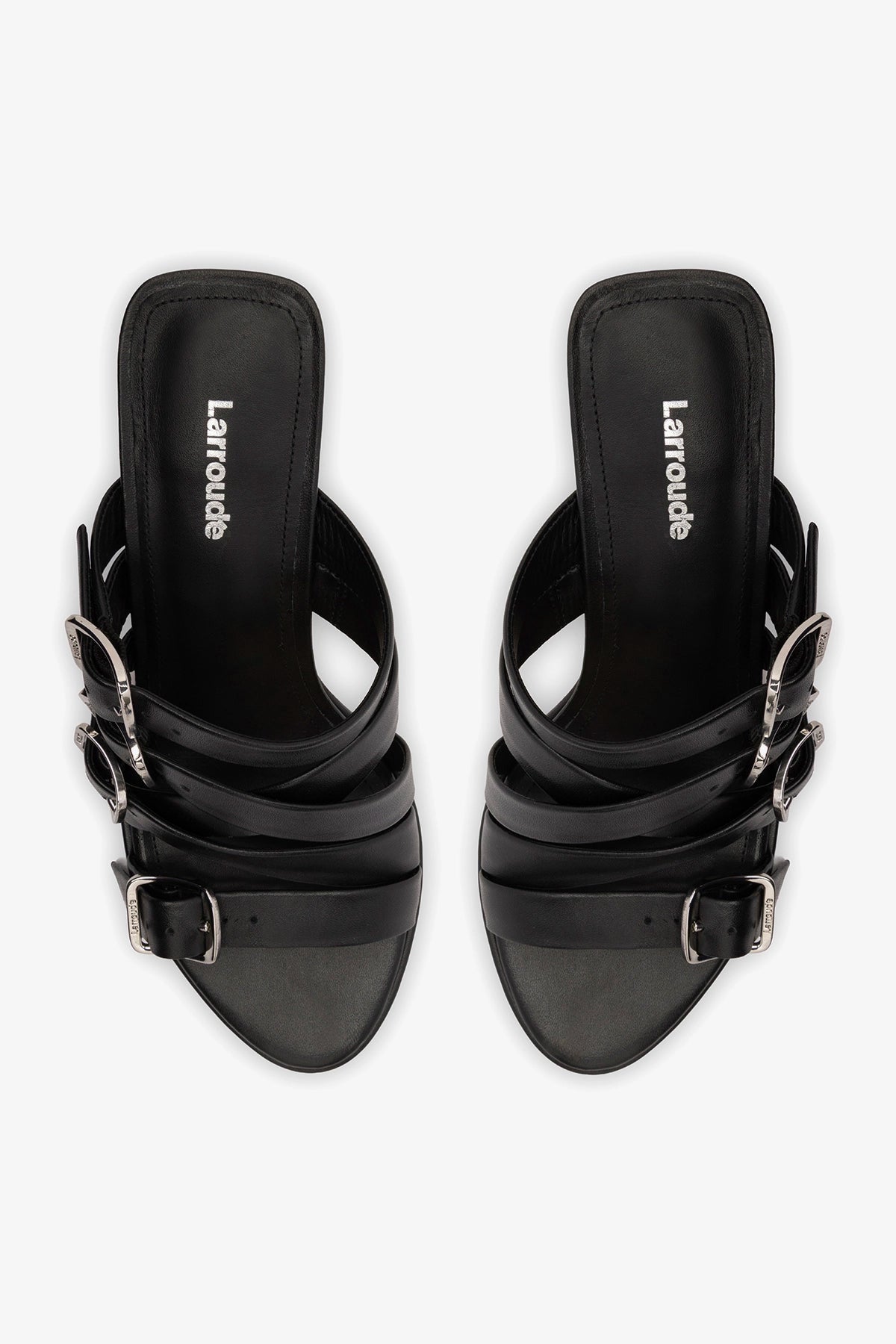 Larroude Patti Mule In Black Leather